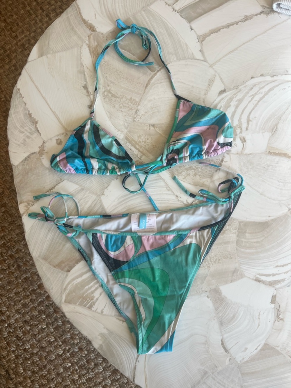 Vintage Emilio Pucci String Bikini - Teal, Green, Pink XXS/XS Size 0